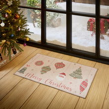 Christmas Baubles Red/Green door mat