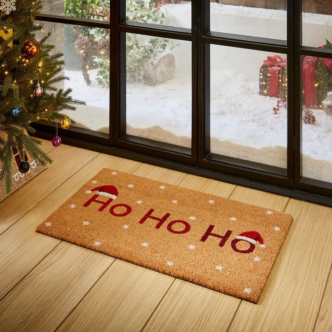 'HO HO HO' Christmas Coir Door Mat