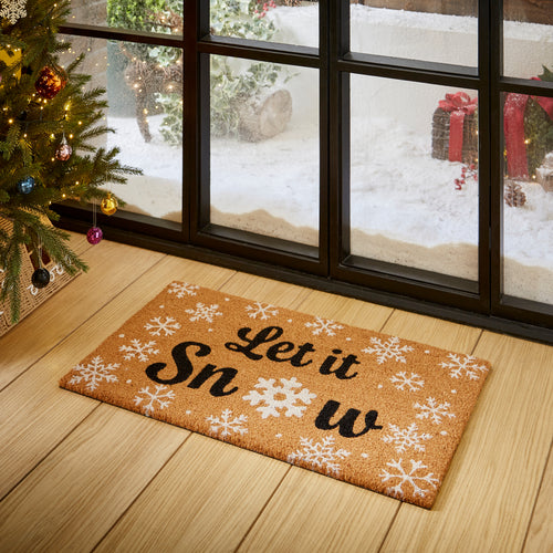 'Let It Snow' Christmas Coir Door Mat