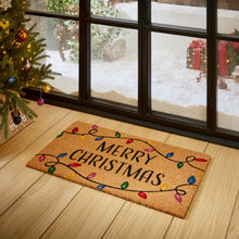 'Christmas Lights' Christmas Coir Door Mat
