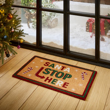 'Santa Stop Here!' Christmas Coir Door Mat