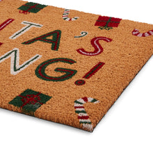 'Santas Coming!' Christmas Coir Door Mat