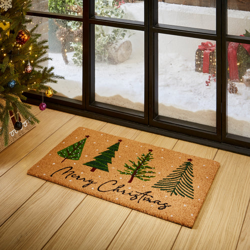 'Christmas Trees' Christmas Coir Door Mat