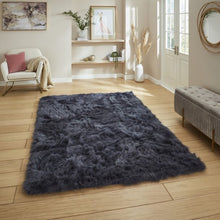 Polar Plush Navy Soft Shaggy Rug